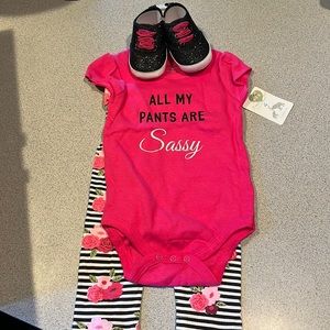 Little Treasure 3 piece set 6-9 month Baby Girl. NWOT